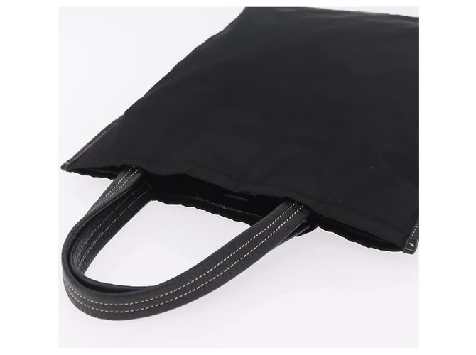 Saco Tote PRADA Nylon Couro Preto Prata Auth am12735A - vista 6