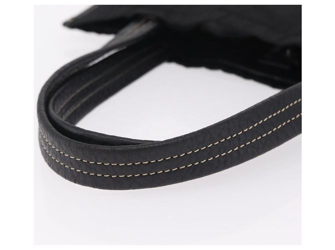 Saco Tote PRADA Nylon Couro Preto Prata Auth am12735A - vista 7