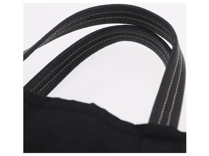 Saco Tote PRADA Nylon Couro Preto Prata Auth am12735A - vista 8