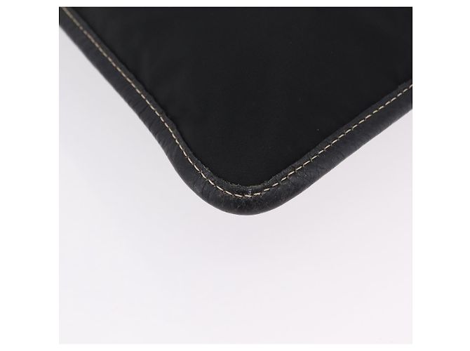 Saco Tote PRADA Nylon Couro Preto Prata Auth am12735A - vista 9