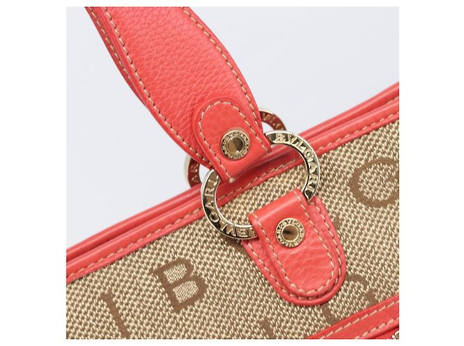 Bulgari Borsa Tote BVLGARI Canvas Beige Gold Auth bs37467A D'oro - vista 10