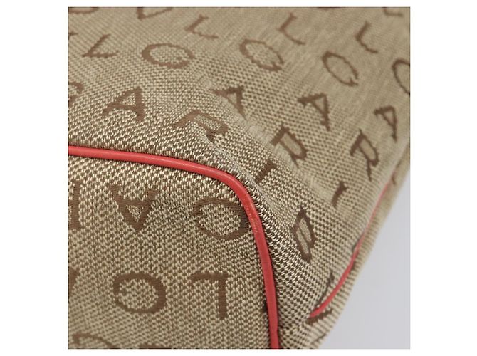 Bulgari Borsa Tote BVLGARI Canvas Beige Gold Auth bs37467A D'oro - vista 15