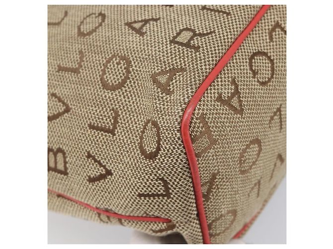 Bulgari Borsa Tote BVLGARI Canvas Beige Gold Auth bs37467A D'oro - vista 16