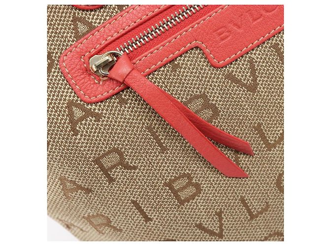 Bulgari Borsa Tote BVLGARI Canvas Beige Gold Auth bs37467A D'oro - vista 17