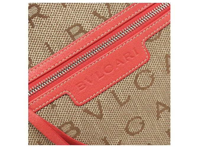 Bulgari Borsa Tote BVLGARI Canvas Beige Gold Auth bs37467A D'oro - vista 18