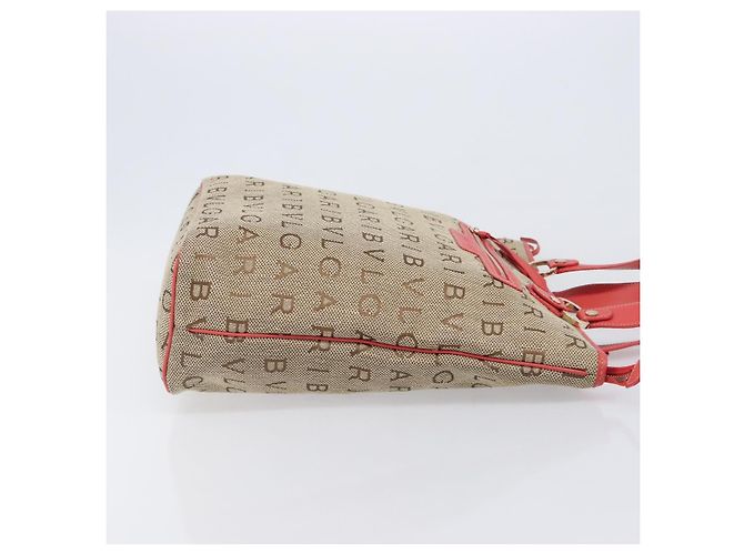 Bulgari Borsa Tote BVLGARI Canvas Beige Gold Auth bs37467A D'oro - vista 3