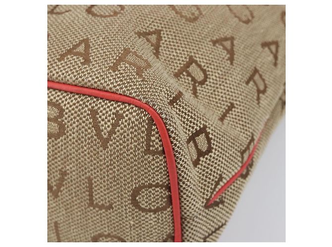 Bulgari Borsa Tote BVLGARI Canvas Beige Gold Auth bs37467A D'oro - vista 9