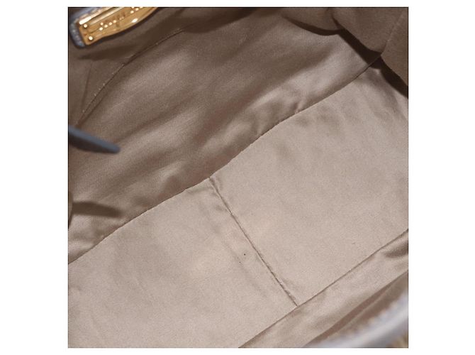 Bolso de mano Miu Miu de piel 2way Gris Oro Auth 167708A Castaño Dorado - vista 11