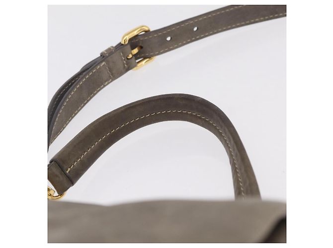 Bolso de mano Miu Miu de piel 2way Gris Oro Auth 167708A Castaño Dorado - vista 14