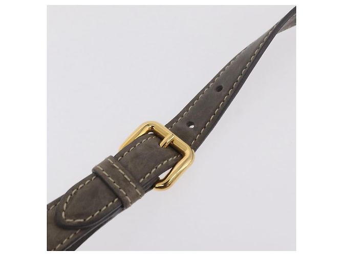 Bolso de mano Miu Miu de piel 2way Gris Oro Auth 167708A Castaño Dorado - vista 16