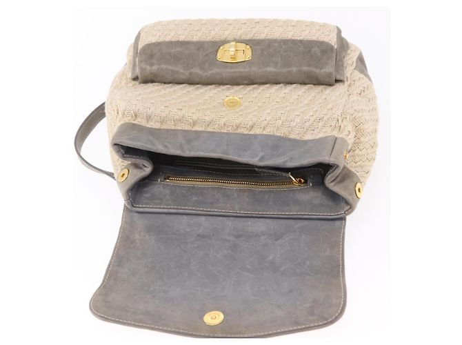 Bolso de mano Miu Miu de piel 2way Gris Oro Auth 167708A Castaño Dorado - vista 22