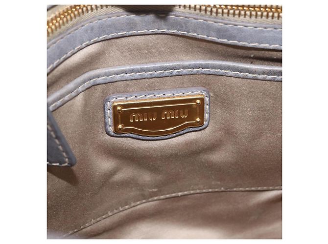 Bolso de mano Miu Miu de piel 2way Gris Oro Auth 167708A Castaño Dorado - vista 24