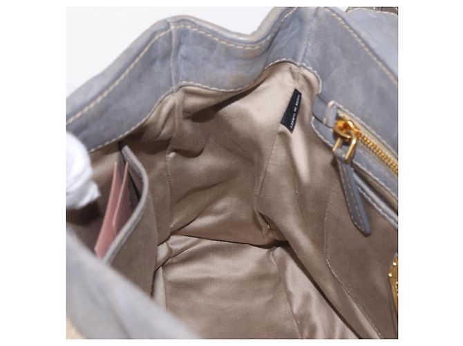 Bolso de mano Miu Miu de piel 2way Gris Oro Auth 167708A Castaño Dorado - vista 26