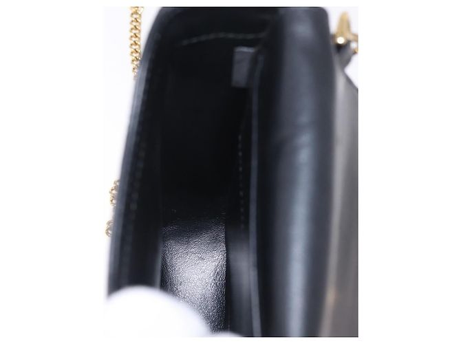 Borsa a tracolla per telefono Miu Miu in pelle nera e oro Auth 167733A Nero D'oro - vista 23