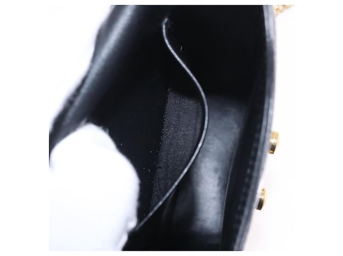 Borsa a tracolla per telefono Miu Miu in pelle nera e oro Auth 167733A Nero D'oro - vista 24