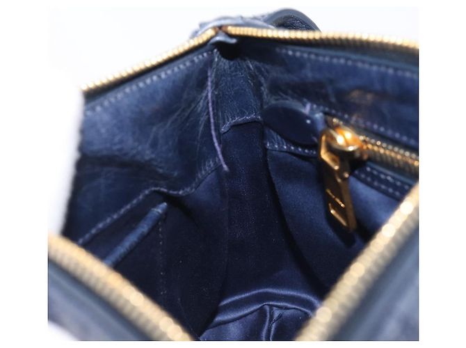 Borsa a spalla Miu Miu Matelassé in pelle blu e oro RR1937 Auth am12690V D'oro - vista 25