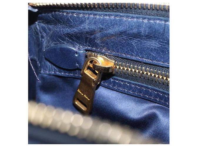 Borsa a spalla Miu Miu Matelassé in pelle blu e oro RR1937 Auth am12690V D'oro - vista 26