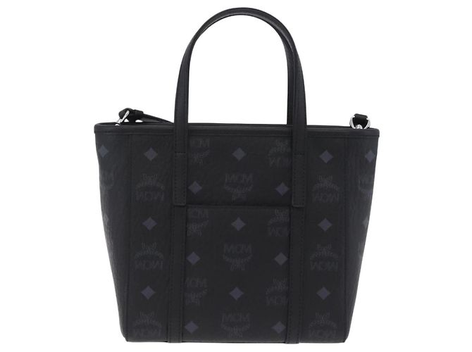 Bolso MCM Vicetos Logogram PVC Leather 2way LOONEY TUNES Black Silver Auth 202523M Negro Plata - vista 2