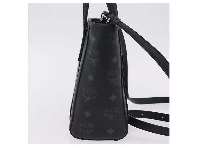 Bolso MCM Vicetos Logogram PVC Leather 2way LOONEY TUNES Black Silver Auth 202523M Negro Plata - vista 4