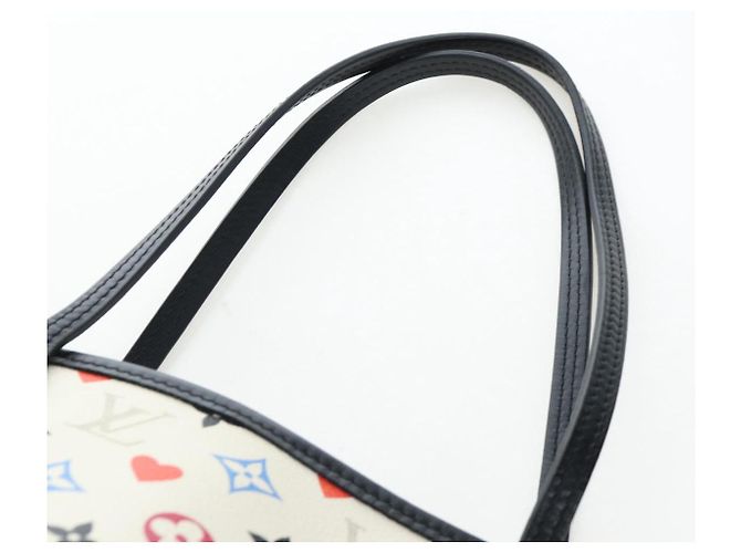 Sac LOUIS VUITTON Monogram game Neverfull MM Multicolor M57462 LV Auth 206917SAM Blanc Multicolore - vue 14