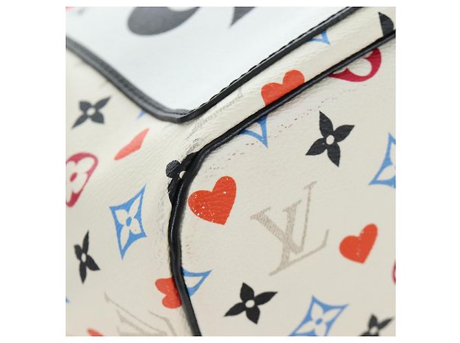 Sac LOUIS VUITTON Monogram game Neverfull MM Multicolor M57462 LV Auth 206917SAM Blanc Multicolore - vue 15