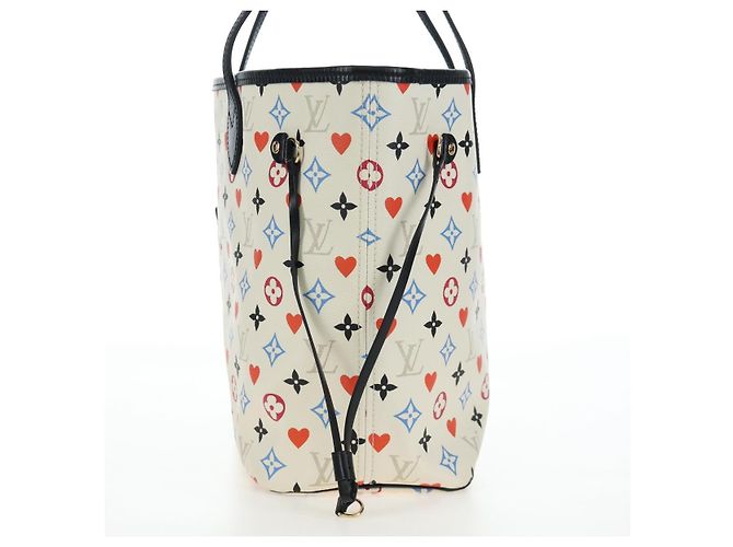 Sac LOUIS VUITTON Monogram game Neverfull MM Multicolor M57462 LV Auth 206917SAM Blanc Multicolore - vue 3