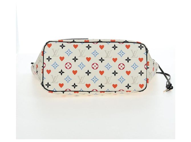 Sac LOUIS VUITTON Monogram game Neverfull MM Multicolor M57462 LV Auth 206917SAM Blanc Multicolore - vue 5