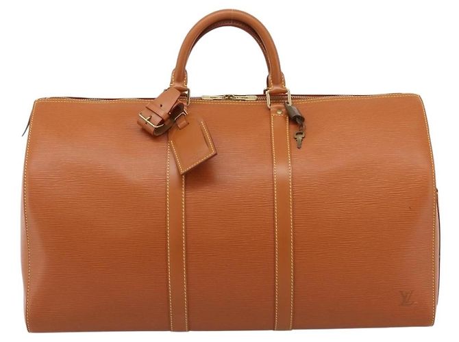 LOUIS VUITTON Epi Keepall 50 Boston Bag Zipangu Gold M42968 LV Auth am12739V - vista 13