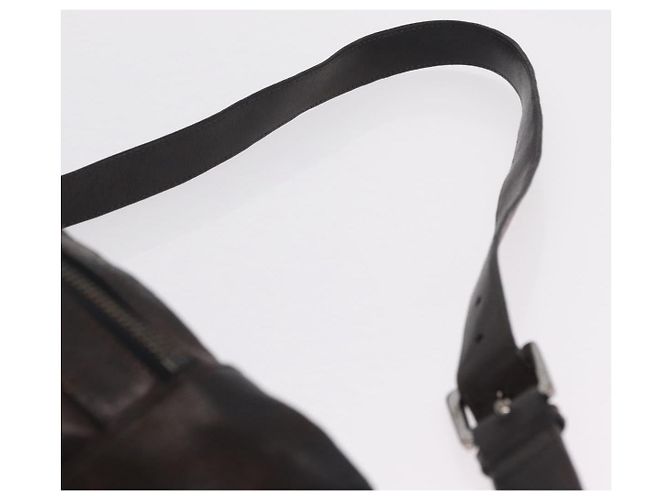 Bolsa de cintura Jimmy Choo em couro marrom prata autêntica bs37173 - vista 14