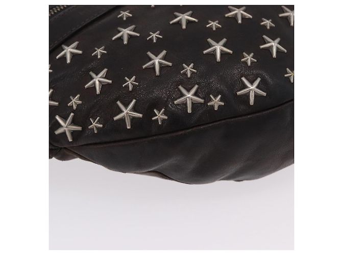Bolsa de cintura Jimmy Choo em couro marrom prata autêntica bs37173 - vista 16