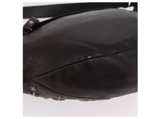 Bolsa de cintura Jimmy Choo em couro marrom prata autêntica bs37173 - vista 18