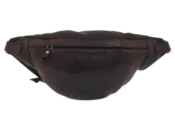 Bolsa de cintura Jimmy Choo em couro marrom prata autêntica bs37173 - vista 2