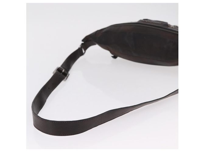 Bolsa de cintura Jimmy Choo em couro marrom prata autêntica bs37173 - vista 8