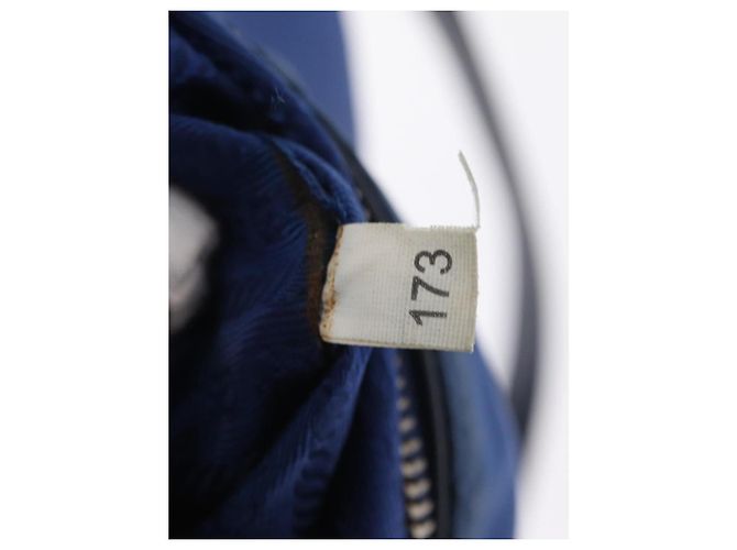 Sac à épaule PRADA Nylon Bleu Or Auth 202491 Doré - vue 12