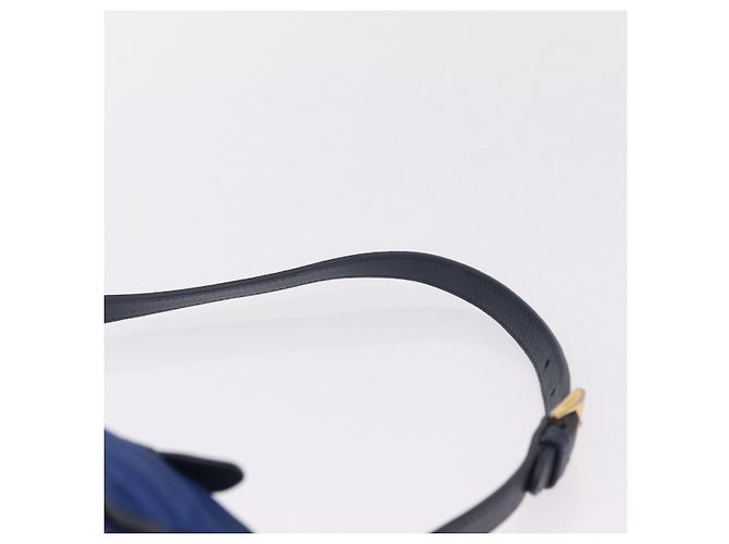 Sac à épaule PRADA Nylon Bleu Or Auth 202491 Doré - vue 14