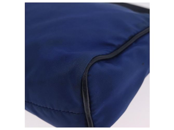 Sac à épaule PRADA Nylon Bleu Or Auth 202491 Doré - vue 20