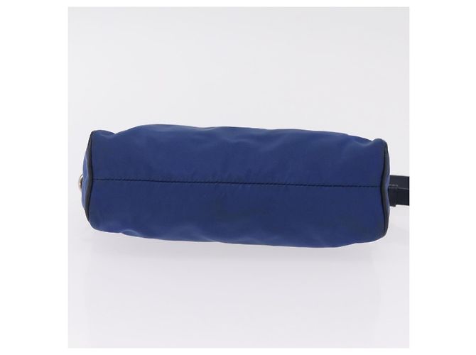 Sac à épaule PRADA Nylon Bleu Or Auth 202491 Doré - vue 6