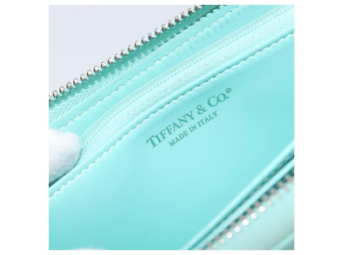 Tiffany & Co. Langbeutel aus Leder Blau Silber Auth 205507A - Ansicht 10