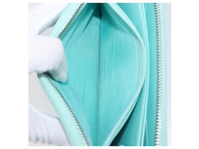 Tiffany & Co. Langbeutel aus Leder Blau Silber Auth 205507A - Ansicht 11