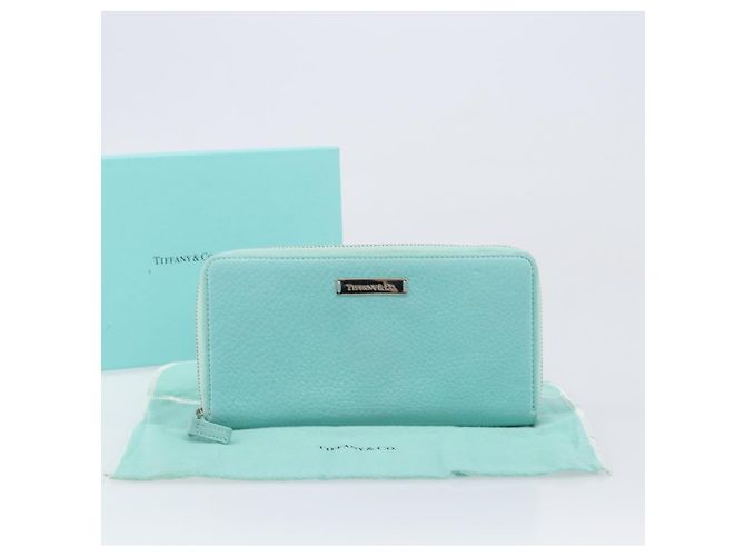 Tiffany & Co. Langbeutel aus Leder Blau Silber Auth 205507A - Ansicht 12