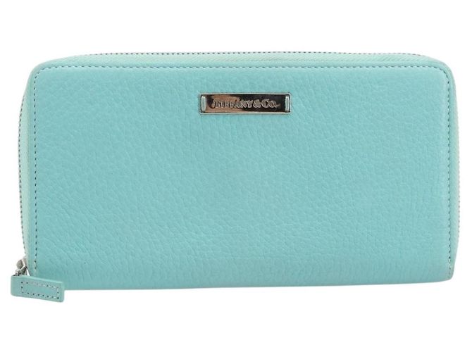 Tiffany & Co. Langbeutel aus Leder Blau Silber Auth 205507A - Ansicht 13