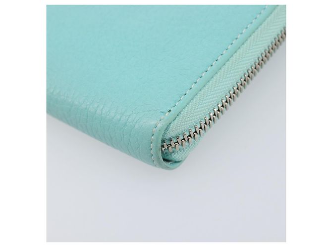 Tiffany & Co. Langbeutel aus Leder Blau Silber Auth 205507A - Ansicht 14