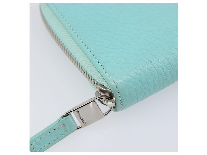 Tiffany & Co. Langbeutel aus Leder Blau Silber Auth 205507A - Ansicht 15