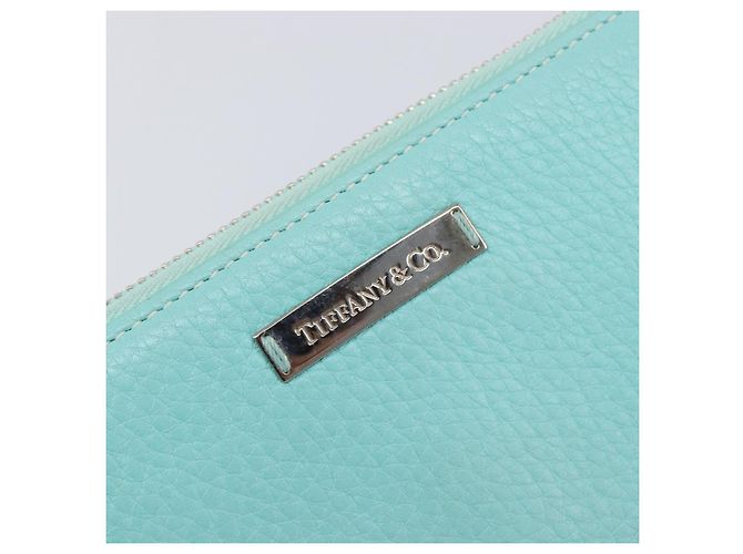 Tiffany & Co. Langbeutel aus Leder Blau Silber Auth 205507A - Ansicht 18