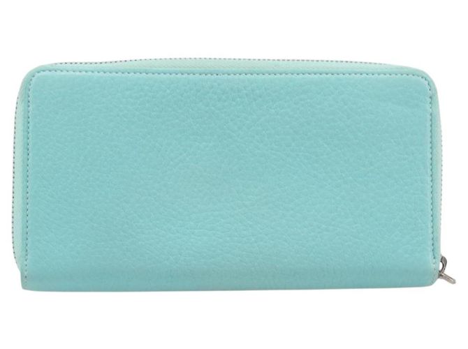 Tiffany & Co. Langbeutel aus Leder Blau Silber Auth 205507A - Ansicht 2
