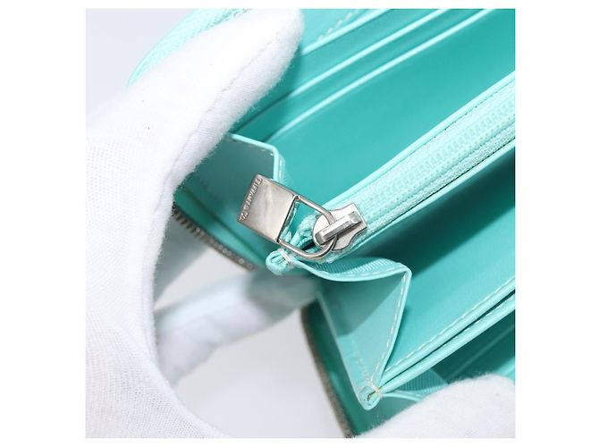 Tiffany & Co. Langbeutel aus Leder Blau Silber Auth 205507A - Ansicht 21