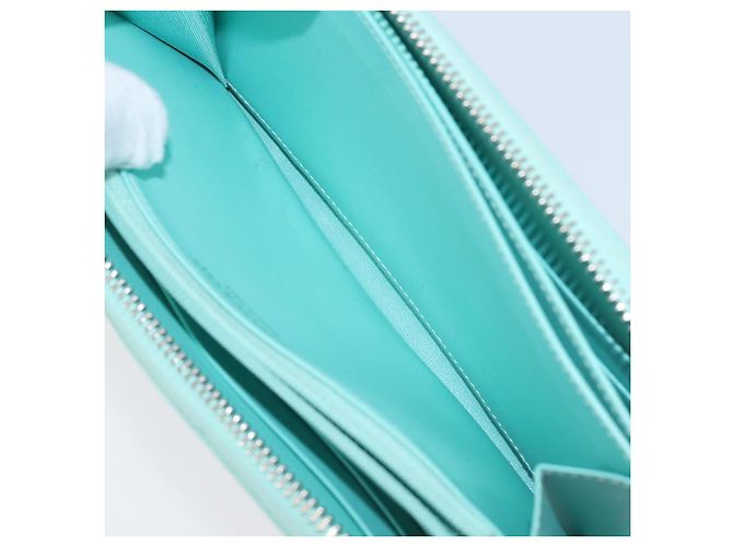 Tiffany & Co. Langbeutel aus Leder Blau Silber Auth 205507A - Ansicht 22
