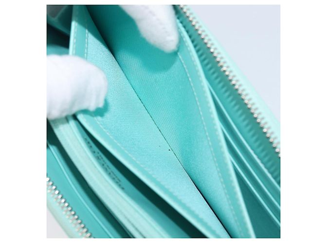 Tiffany & Co. Langbeutel aus Leder Blau Silber Auth 205507A - Ansicht 23