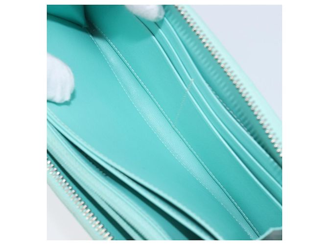 Tiffany & Co. Langbeutel aus Leder Blau Silber Auth 205507A - Ansicht 24