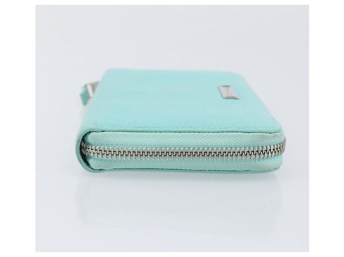 Tiffany & Co. Langbeutel aus Leder Blau Silber Auth 205507A - Ansicht 3